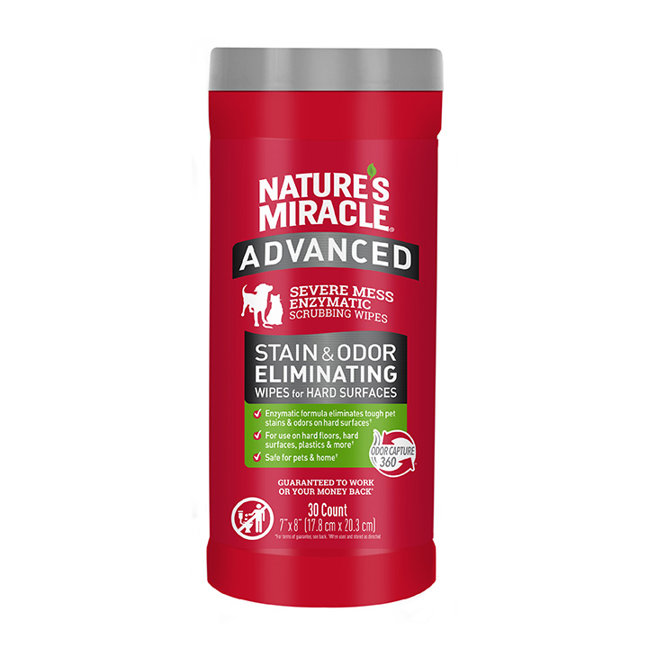 Advanced Stain Odor Eliminator Wipes 30 ct Nature s Miracle